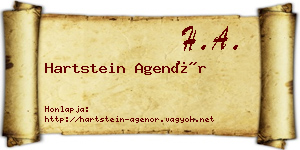 Hartstein Agenór névjegykártya